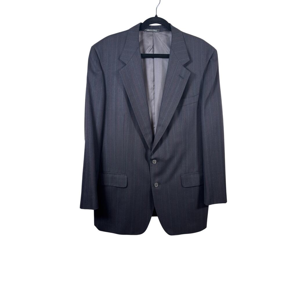 Ermenegildo Zegna Suit Jacket Mens 46R Charcoal Gray Pinstripe Wool
